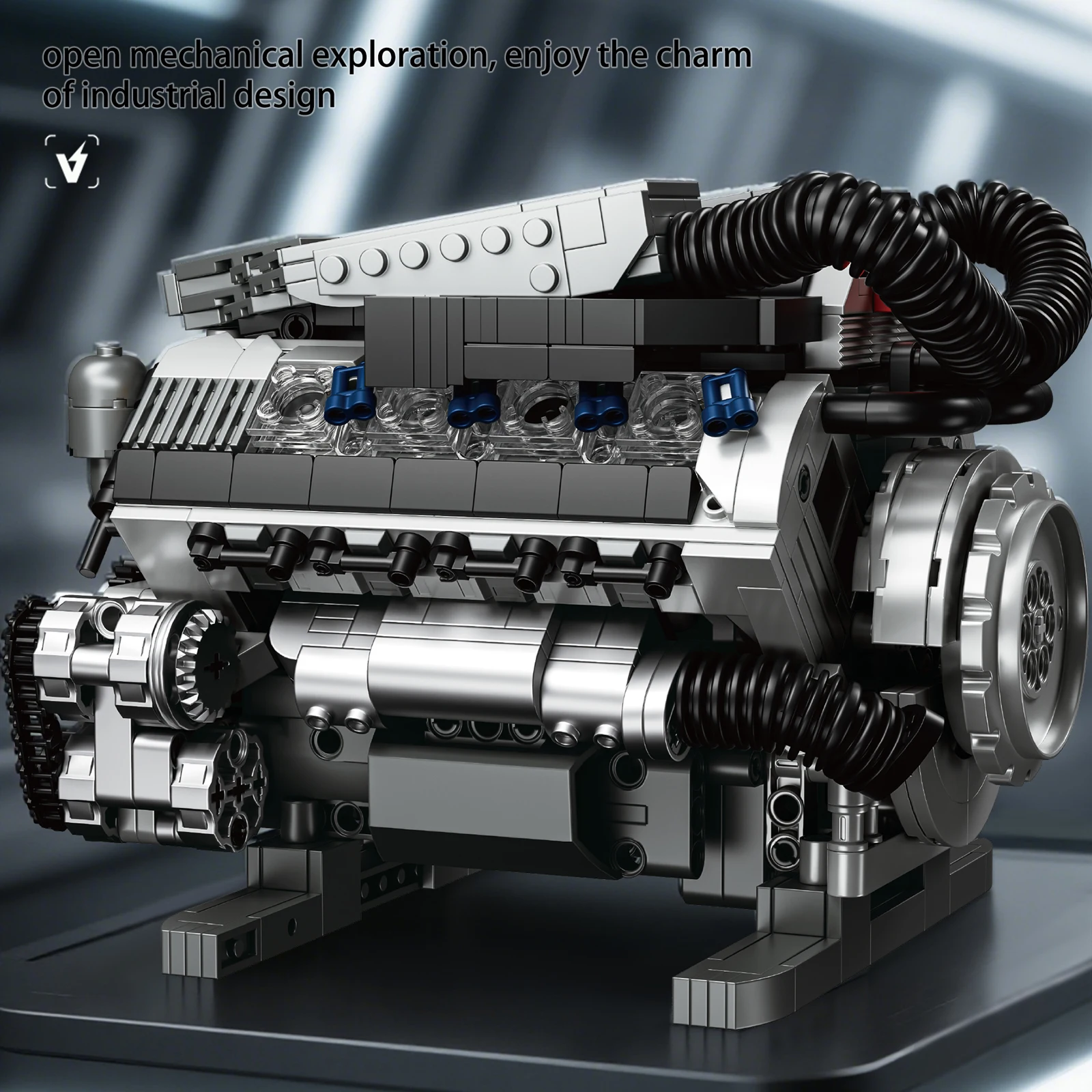 

931 шт. V8 модель двигателя, строительные блоки для супер спортивного автомобиля, сделай сам, собранные из мелких частиц, кирпичи, украшения, детские игрушки, подарки 36303