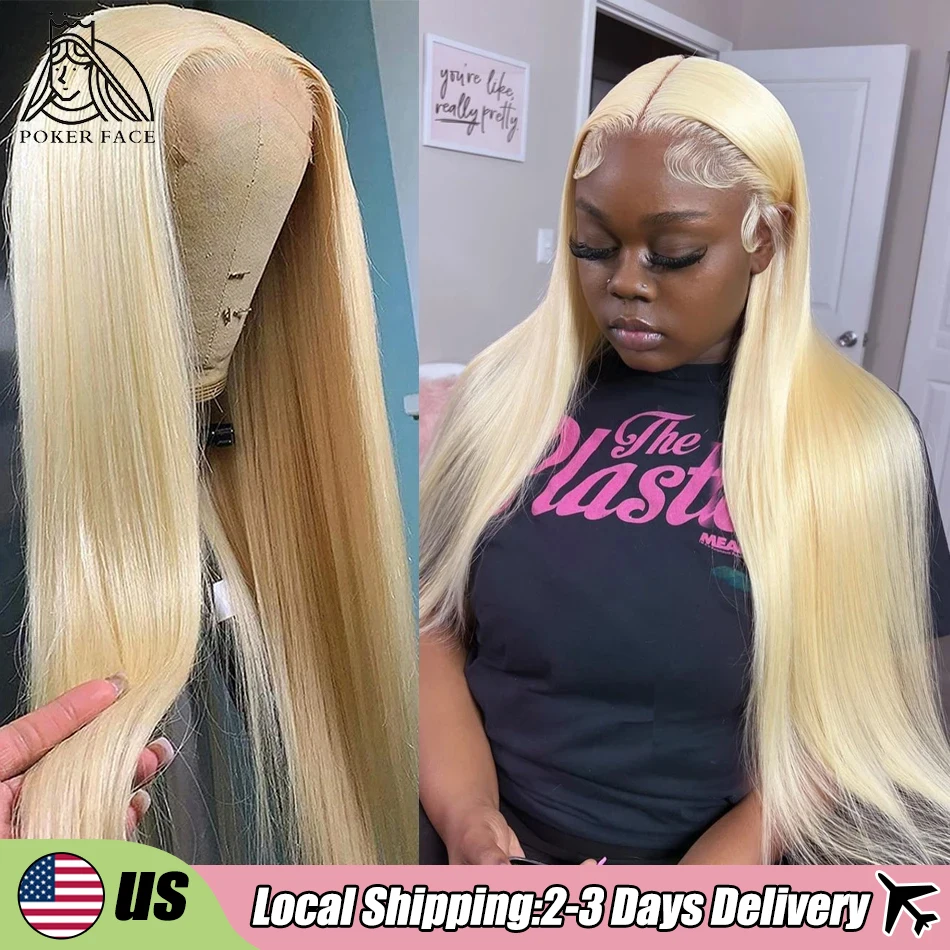 40 inch 613 Honey Blonde Color Straight 13x4 Lace Front Human Hair Wigs For Women Brazilian 13x6 HD Transparent Lace Frontal Wig