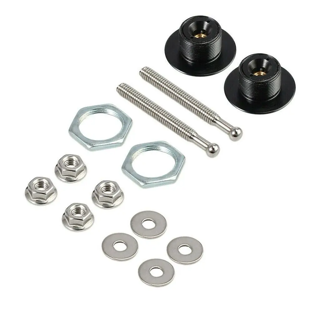 2/4pcs Universal Car Accessory Latch Clip Engine Bonnet Lock Quick Release Push Button Front Bumper Hood Pin