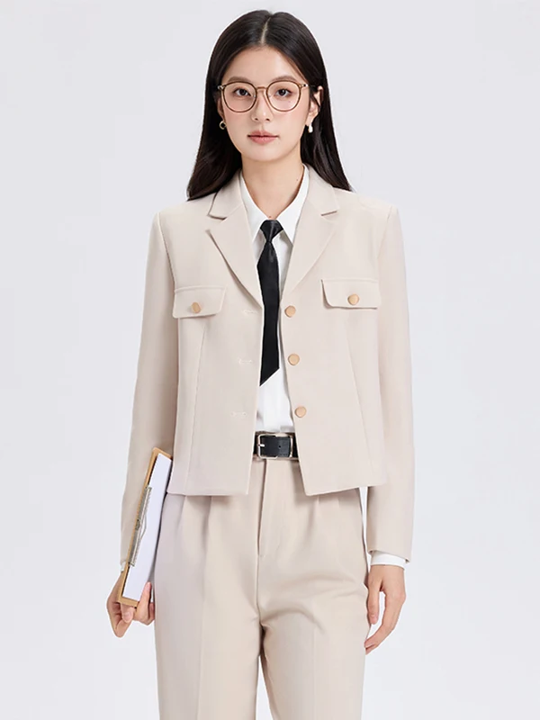 

Elegant Single-Button Women's Suit Set Long Sleeve Professional Workwear Commute Fashion Small Size Autumn High-End Feel