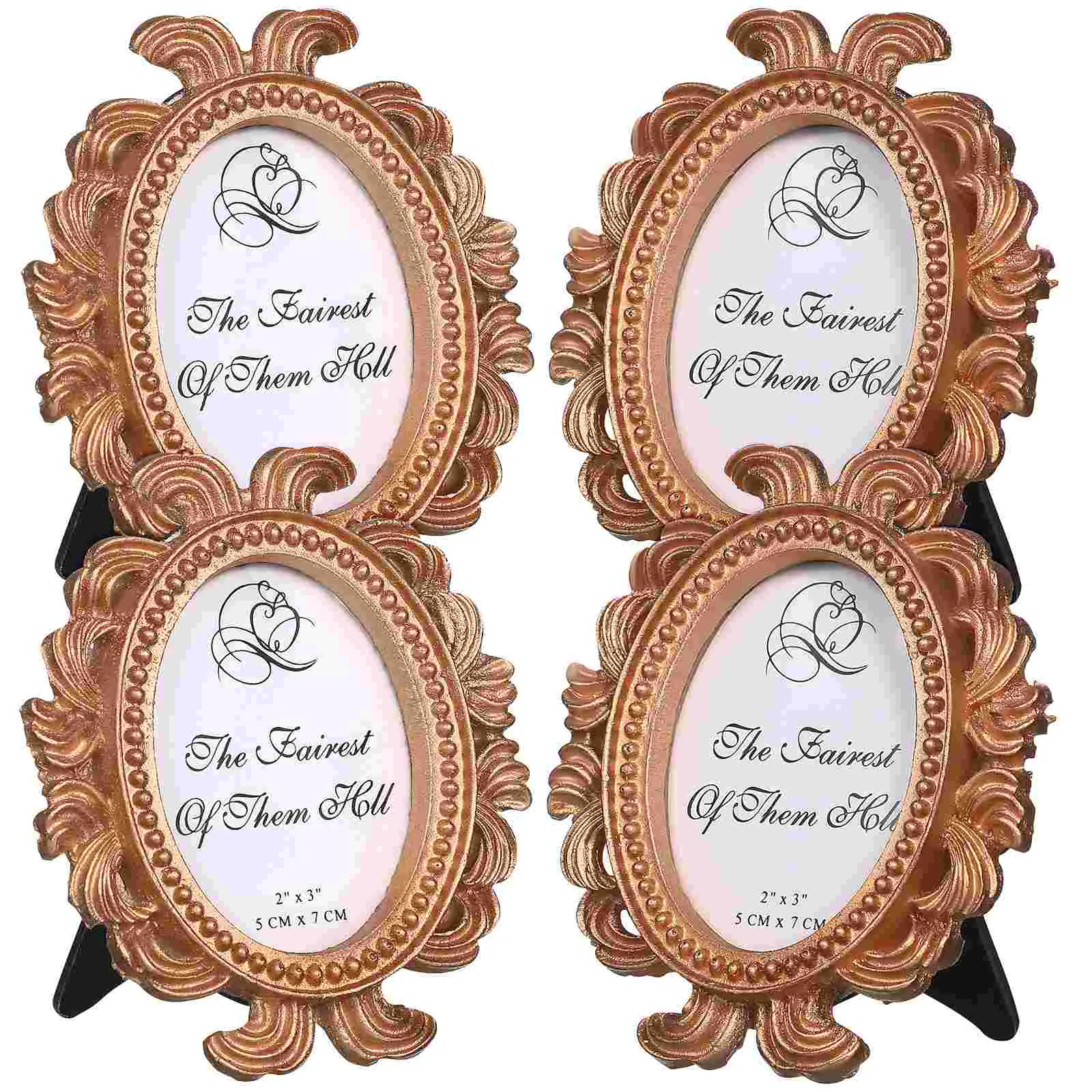 

4 Pcs Mini Photo Frame Vintage Frames Decorations Picture Synthetic Resin Small