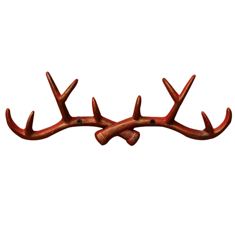 

Deer Antler Hanging Decoration Wall Hooks Iron Antlers Hanger Clothes Hat Rack Vintage Break Resistant Compact Size Easy