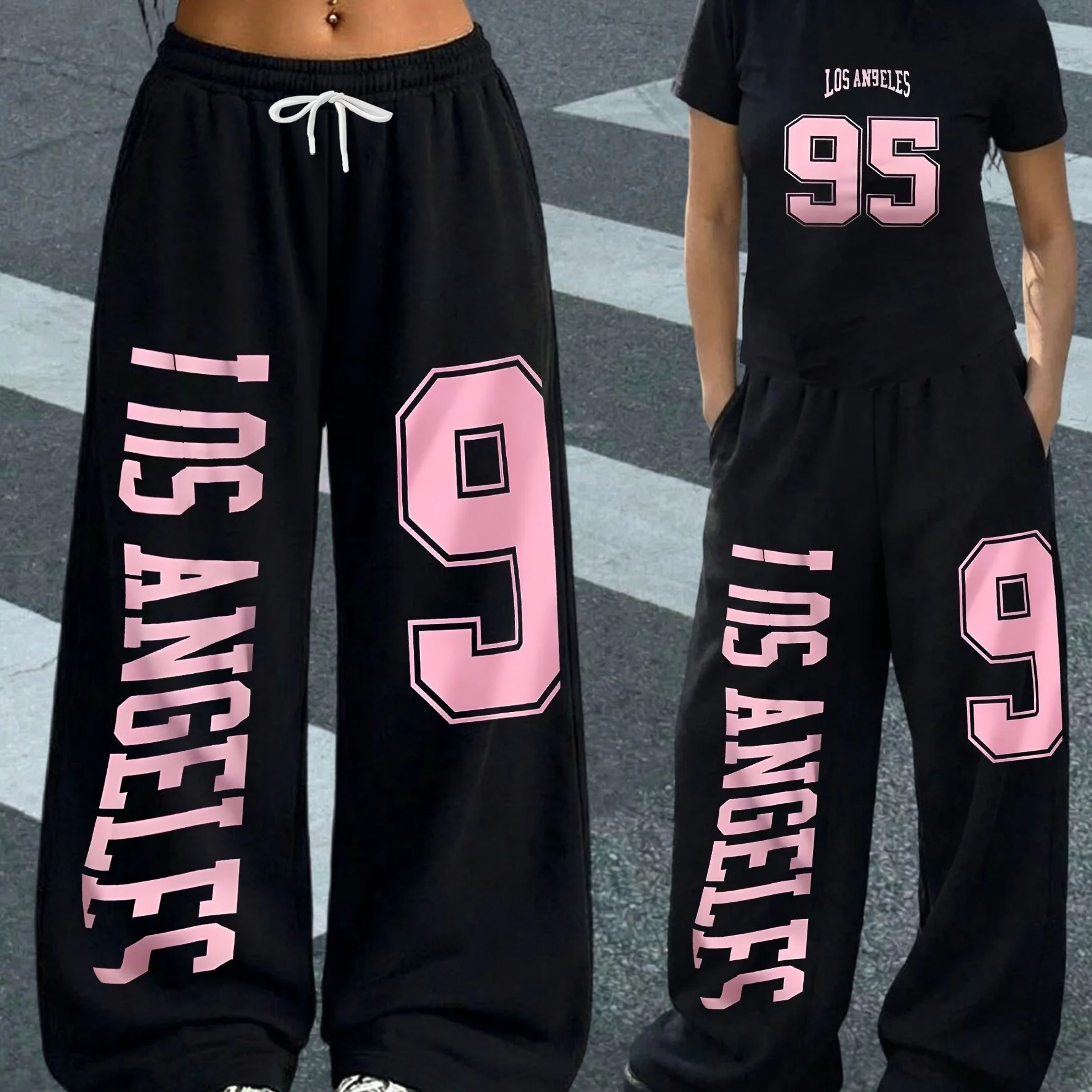 2026 Women's Kids Number Graphic Pants 2026 Men's New Wide Leg Elastic Waist TrousersKids's Casual Summer Streetwear Pants