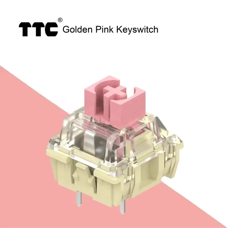 

TTC Gold Pink V2 Mechanical Keyboard Switch 37g 3 Pins Linear Switches SMD RGB Custom Silver Hot Swap Smooth Factory Lubricated