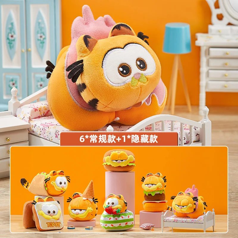 

Official Garfield Family Plush Blind Box - 'Dessert Takeaway Order' Theme Cute Cartoon Cat Dolls Collection Gift For Fans