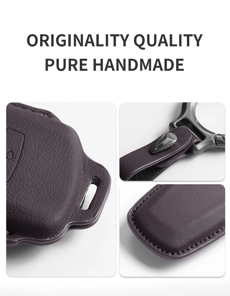 Für ZEEKR MIX X 007GT 001FR 7X 9X 007 009 Autoschlüsseltasche Original Autofarbe Lederhülle Schutzhülle Schlüsselanhänger Halter – Detail 5