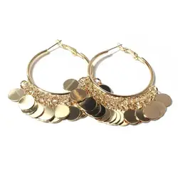 Lightweight 1 Pair Fabulous Tassel Sequins Club Earrings Polished Lady Earrings Portable Party Jewelry