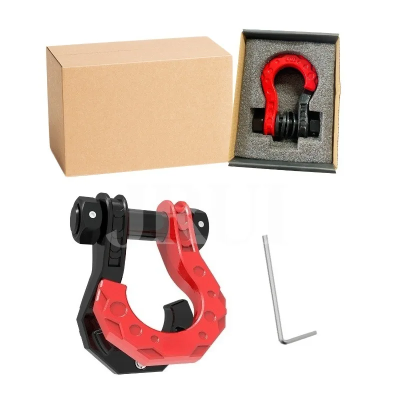 Split Trailer Shackles U-Hook 8 Ton 3/4 Inch D-Shackles for Vehicle Recovery 4WD Off-Road Towing Winch Rope Hook
