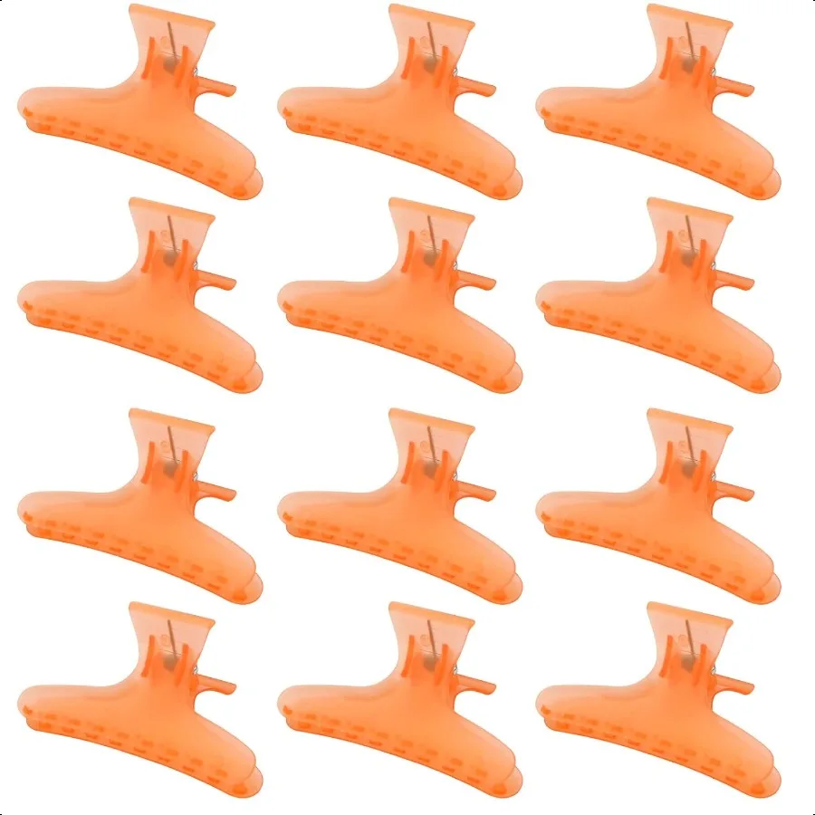 

Hair Clips for Styling Orange Butterfly Claws Clamps Pro Salon Clips for Cutting Coloring and Hair Accories for Women Girls