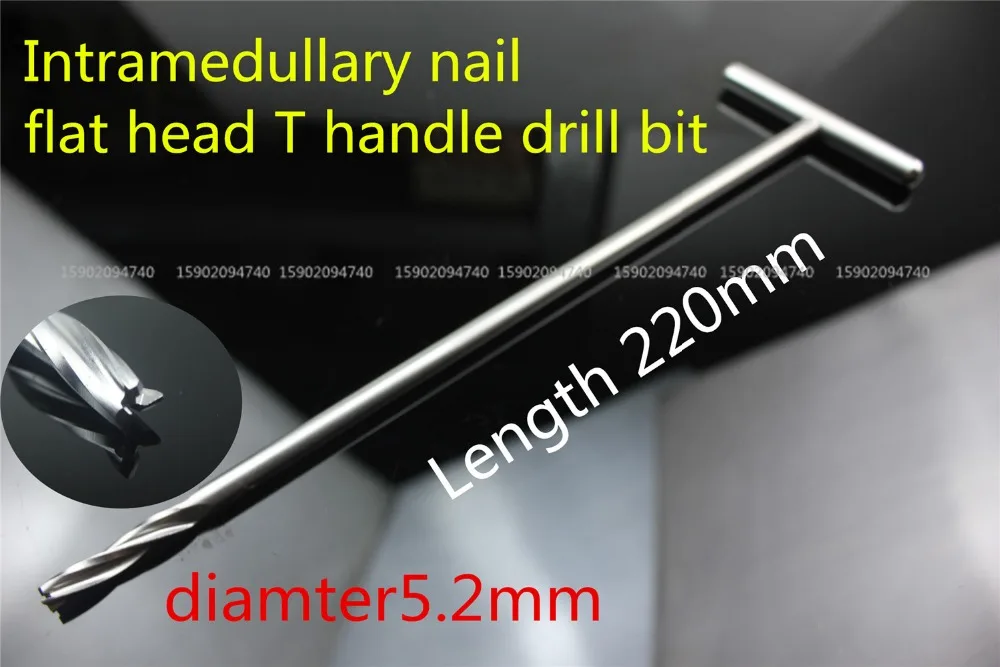 

medical orthopedic instrument Retrograde reconstruction femur tibia PFNA Intramedullary nail T handle drill bit flat head 5.2mm