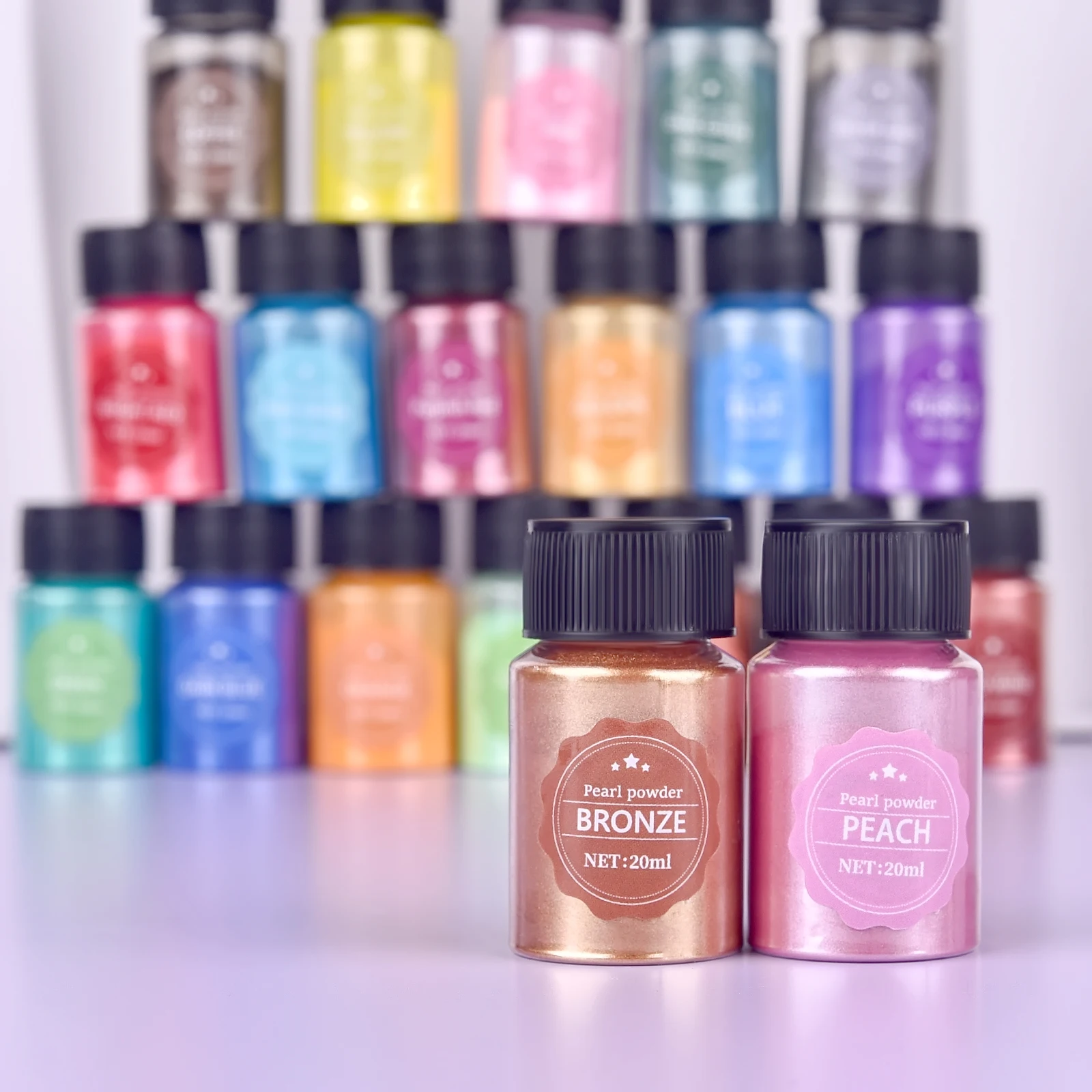 24Color 10g Pearlescent Natural Mica Mineral Powder Soap Candle Epoxy Resin Dye Pearl Pigment DIY Jewelry Crafts - view 6