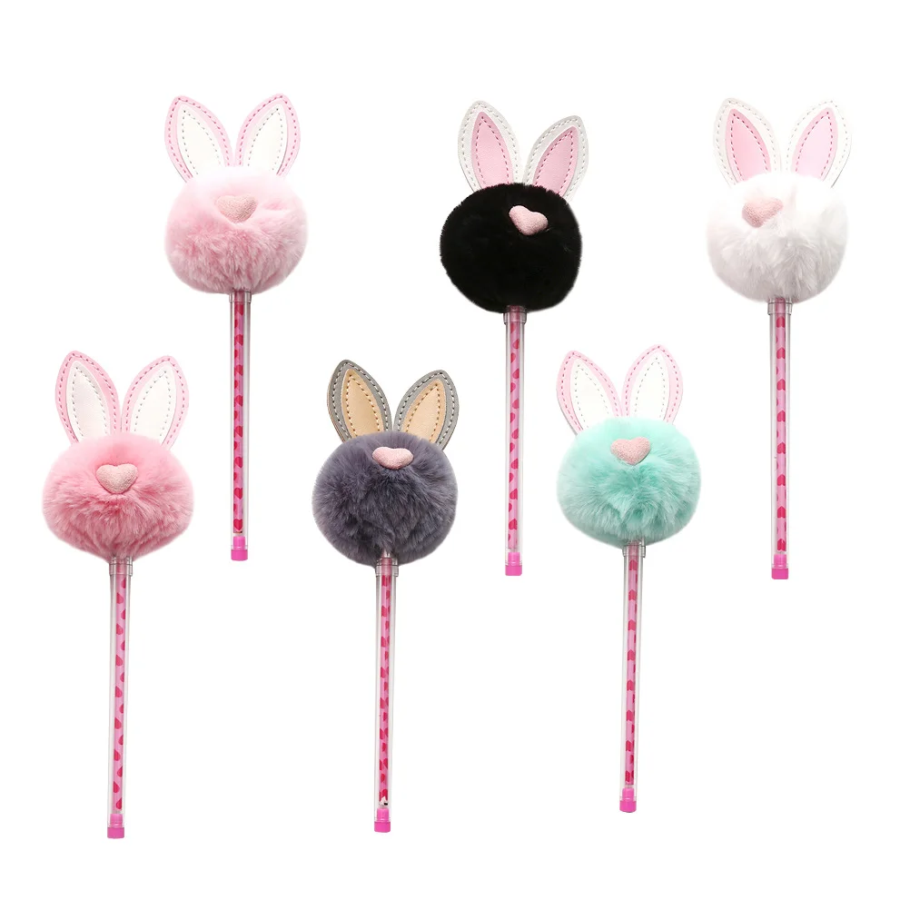 

3pcs Black Gel Pens 0.5mm Rabbit Ear Design Safe Eco-friendly Material Writing Drawing Gifts Promotions Kids Students