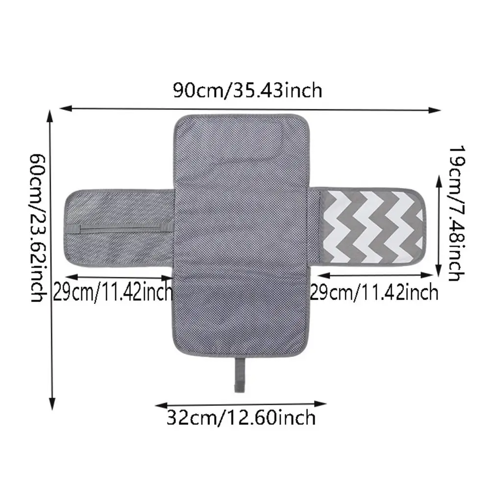 وسادة تغيير حفاضات الأطفال المحمولة المقاومة للماء وقابلة للطي وخفيفة الوزن مع جيوب شبكية وسجادة تغيير الحفاضات للأطفال في الهواء الطلق