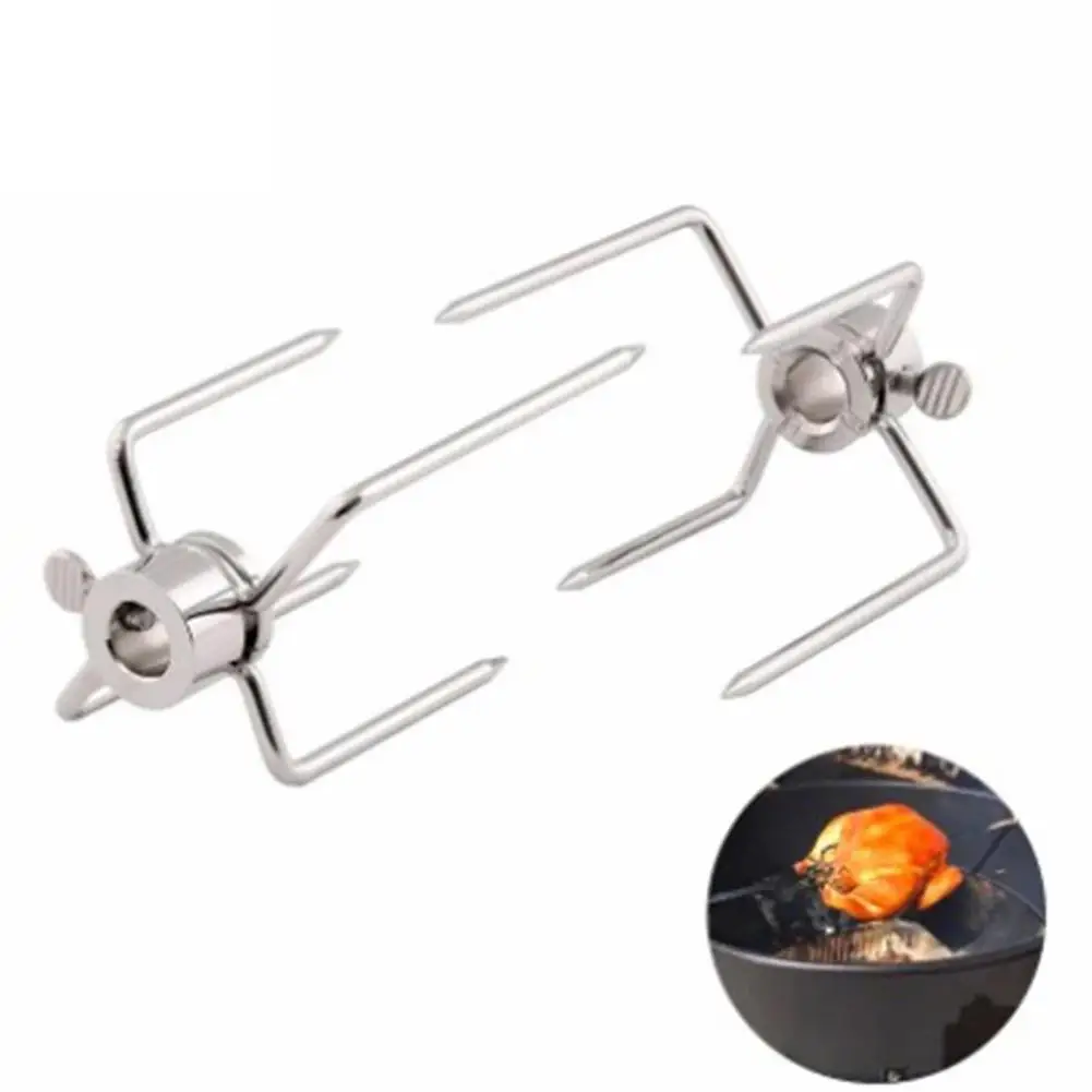 Rotating Fix Fork Barbecue Skewer Oven Accessories Forks Skewer Barbecue Steel Grill Spit Food Bbq Meat Skewer Tool Fork Gr Y9z5