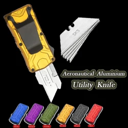 EDC Outdoor Survival Utility Knife Aeronautical Aluminium Handle SK5 Blade Cutter Portable Multi Functional Tools 5 Blades Free