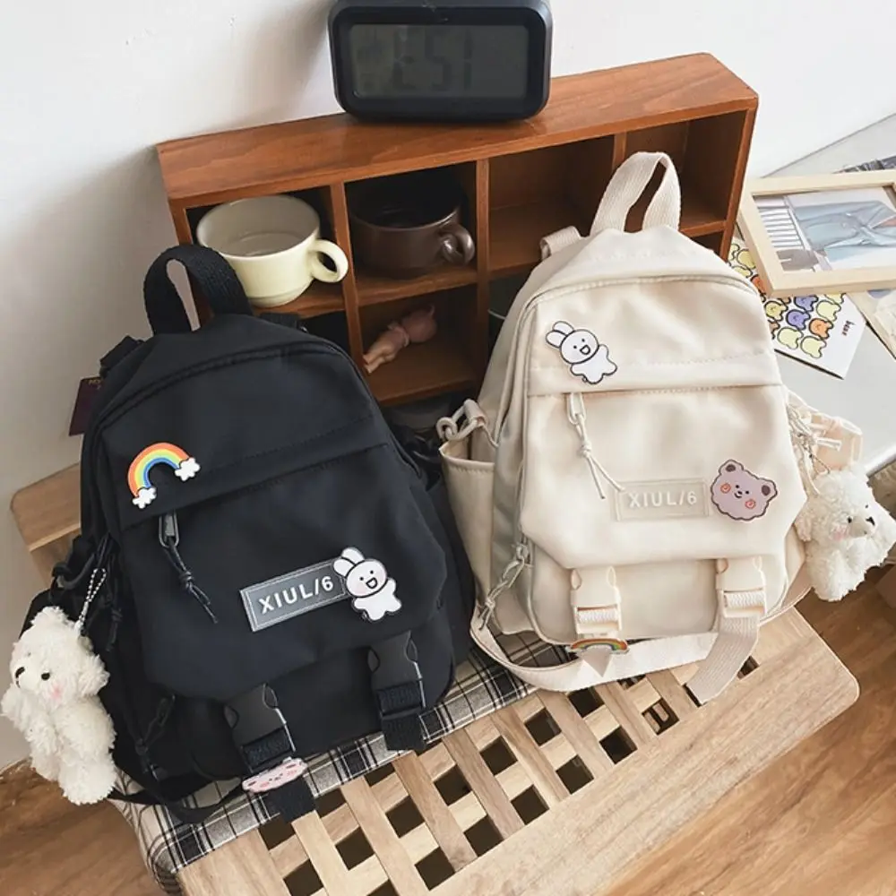 حقيبة ظهر نسائية من النايلون من Ruckpack حقيبة يد عصرية متعددة الوظائف حقيبة مدرسية كلاسيكية كاواي للمراهقات