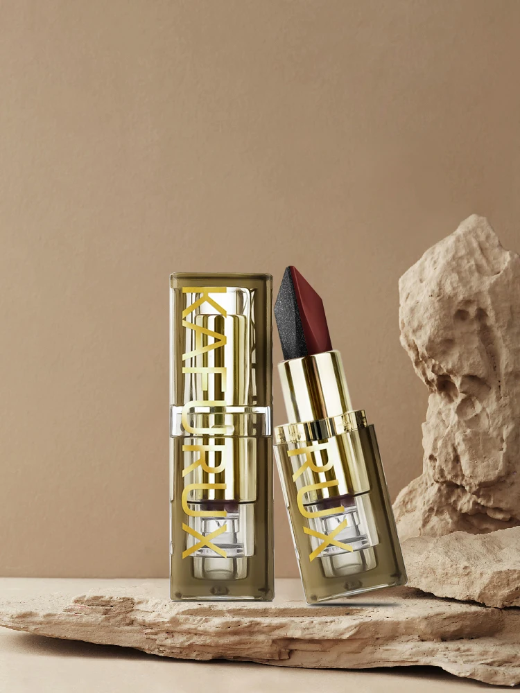 Rouge à lèvres bicolore marron noir, imperméable, mat, tasse antiadhésive, teinte diamant nacré, rouge, lèvres Sexy, maquillage, cadeaux, cosmétiques