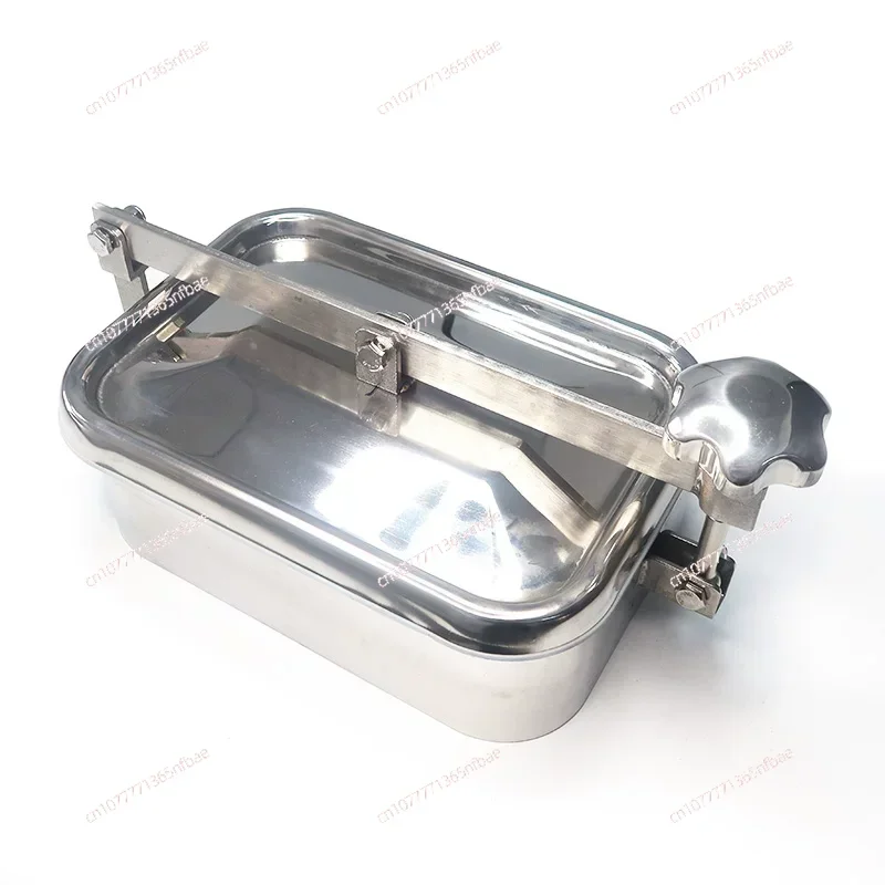 304 stainless steel square hand hole manhole door feeding port Sanitary manhole cover Atmospheric pressure manhole rectangle