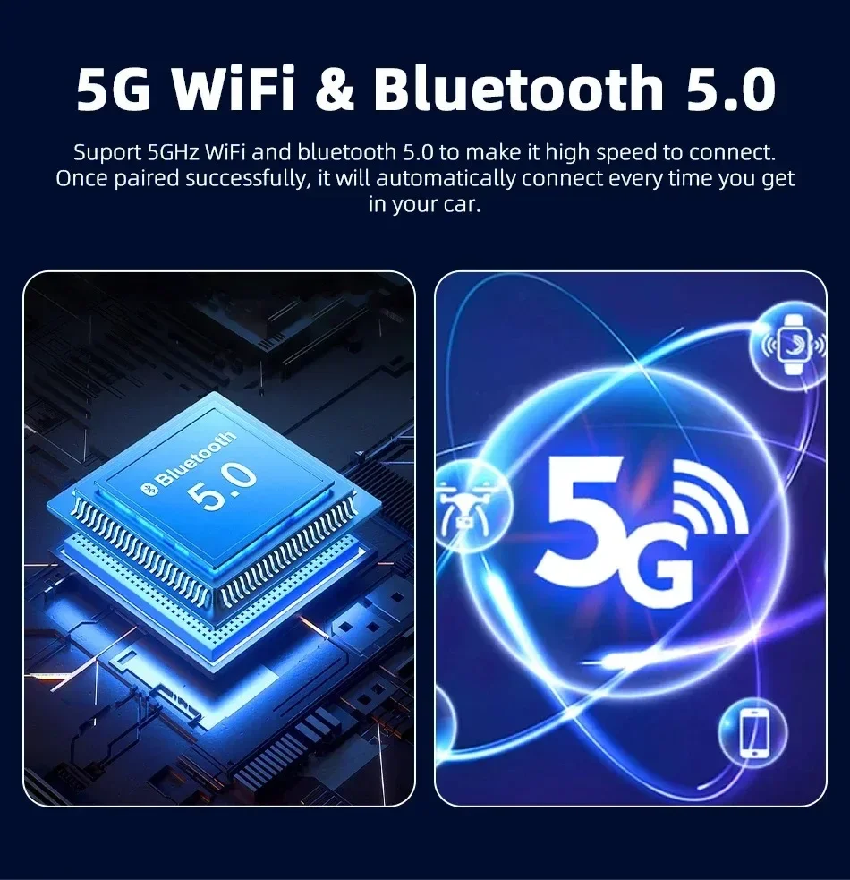 2in1 محول CarPlay السلكي إلى اللاسلكي وAndroid Auto Wireless Adapter Plug & Play WiFi Bluetooth Connect لسيارات Carplay السلكية