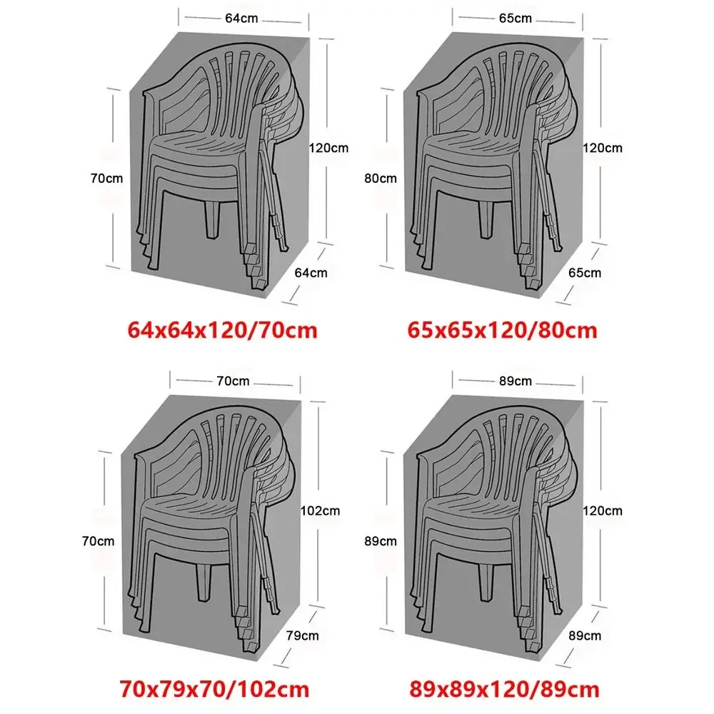 1Pcs Single Chair Garden Chair Cover 210D Polyester Cloth Waterproof Dustproof Cover Outdoor Stacking Chair Protector
