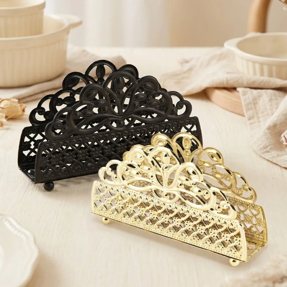 1PC Desktop Standing Tissue Holder Durable Metal Napkin Holder for Restaurant Coffee Shop Hotel Home Tissue Storage Paper Holder
