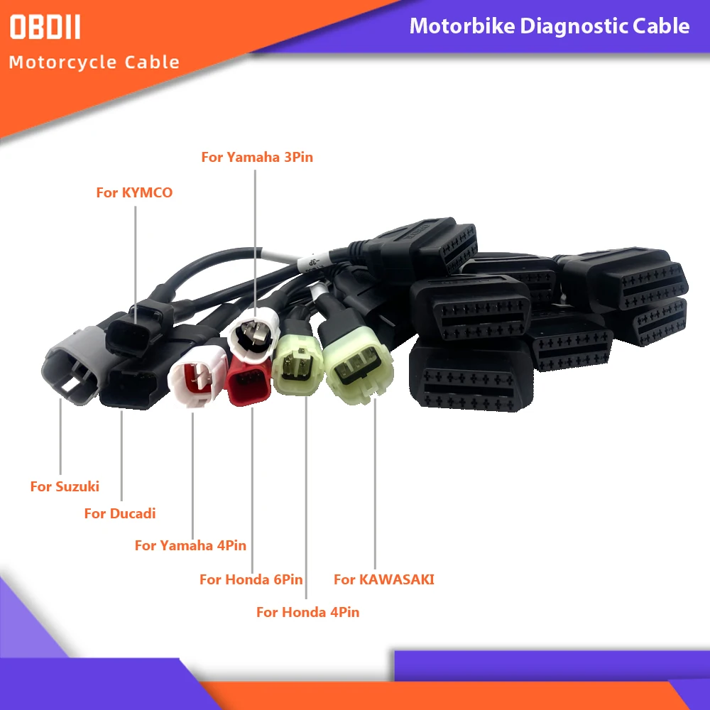 Motorcycle OBD2 Cable Motorbike Diagnostic for Honda for Suzuki for KAWASAKI for Ducadi for Yamaha for KYMCO for Harley for BMW