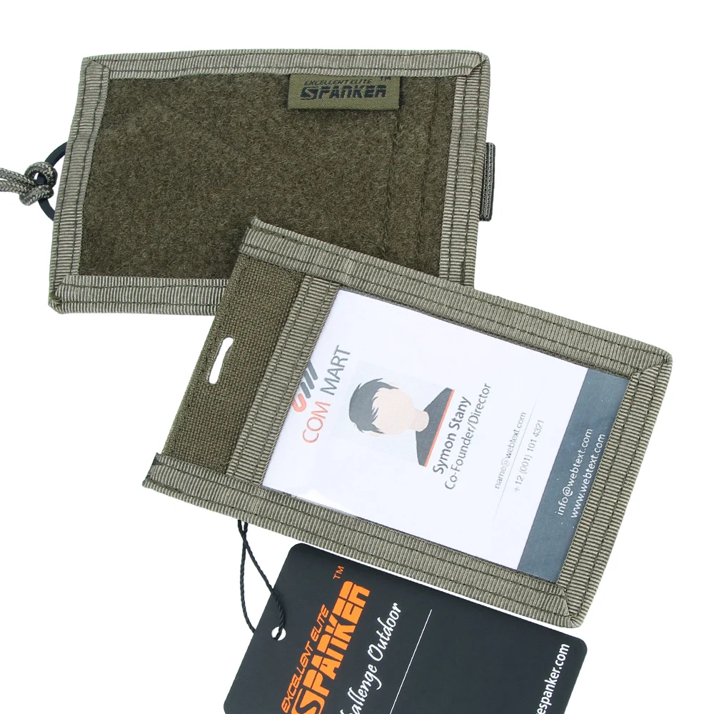 Excelente elite spanker tactical id card caso remendo pescoço cordão cartão de crédito organizador bolsa ajustável pescoço cordão