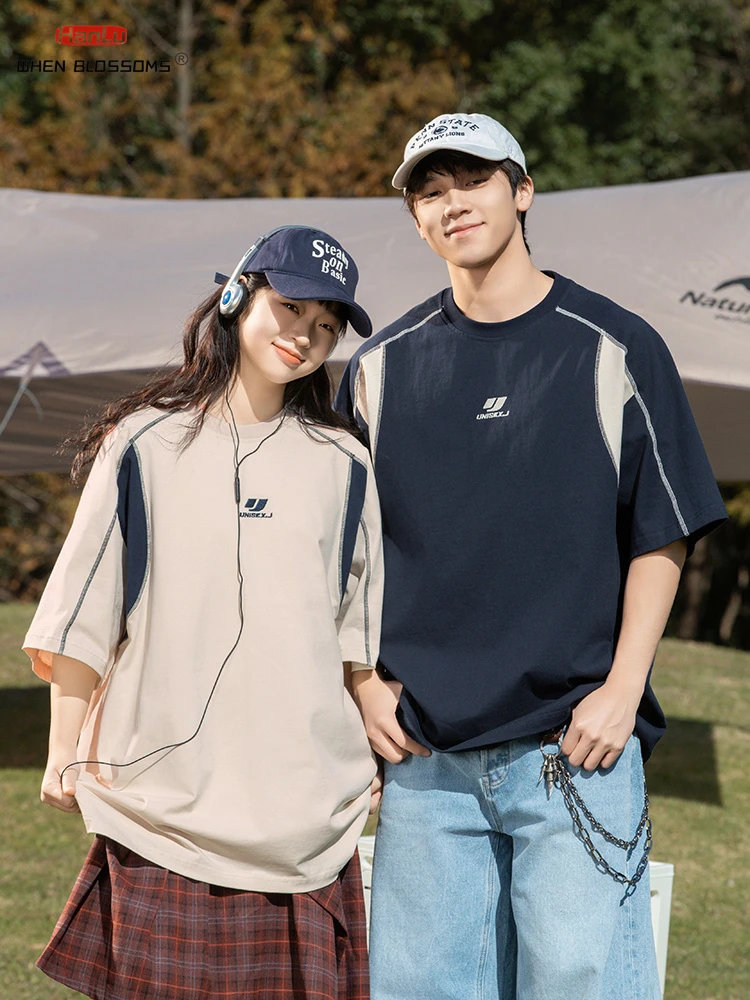 2025 New Stylish Loose T-Shirt Men Women Cotton Embroidery Fashion Summer Short Sleeve Tee Unisex Casual Streetwear