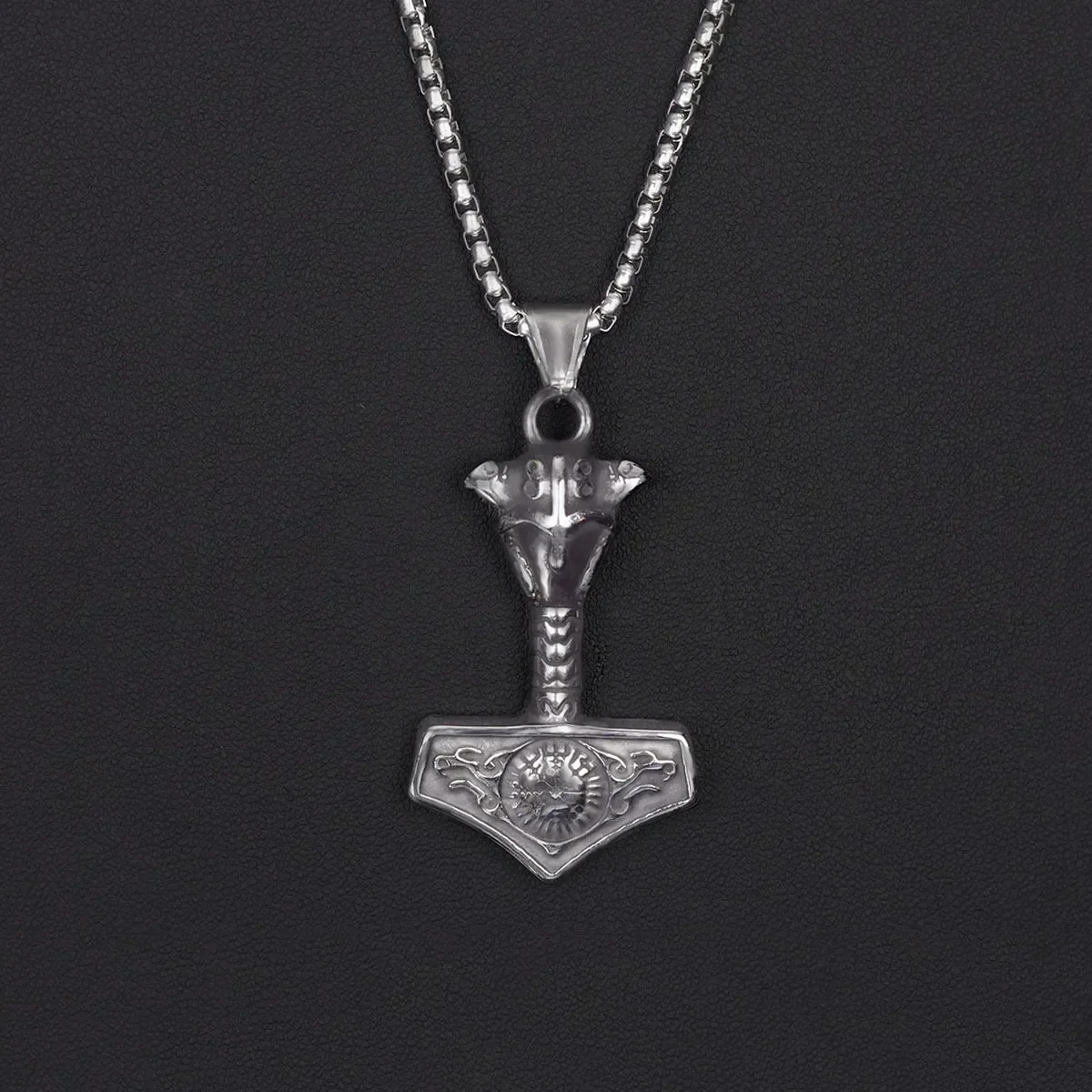 Collar vikingo para hombres y mujeres Thors Hammer Árbol de la vida Pentagrama/Colgante de hacha Cumpleaños