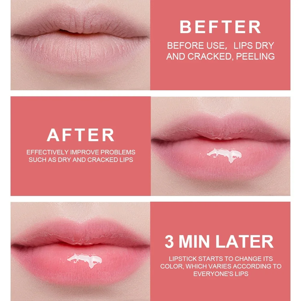 Long Lasting Color Change Lip Balm Moisturizing Hydrating Repair Lip Care Jelly Lipstick Fruity Tint Makeup