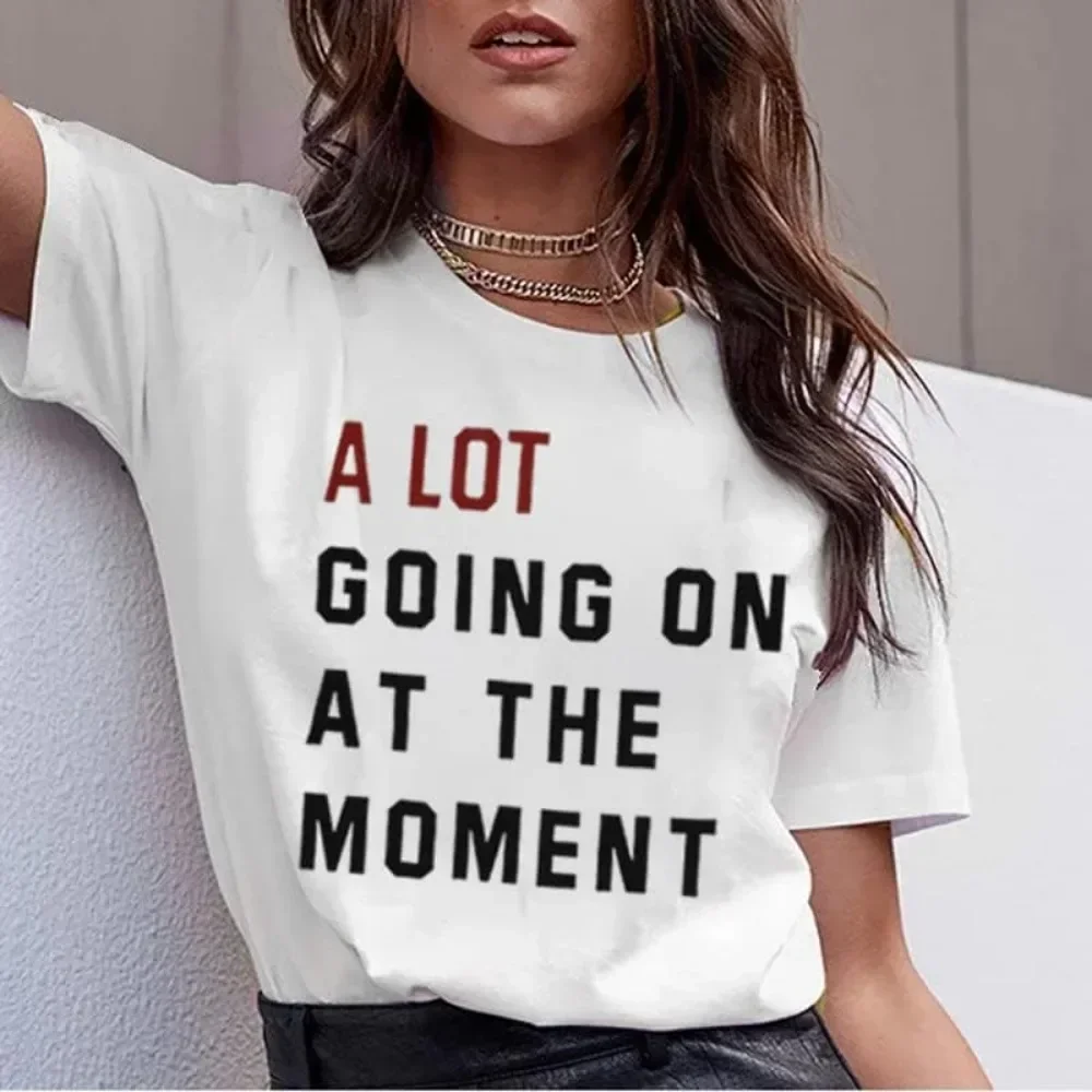 Camiseta de algodón de alta calidad para mujer, Camiseta con estampado de letras de concierto campestre, no pasa mucho por el momento