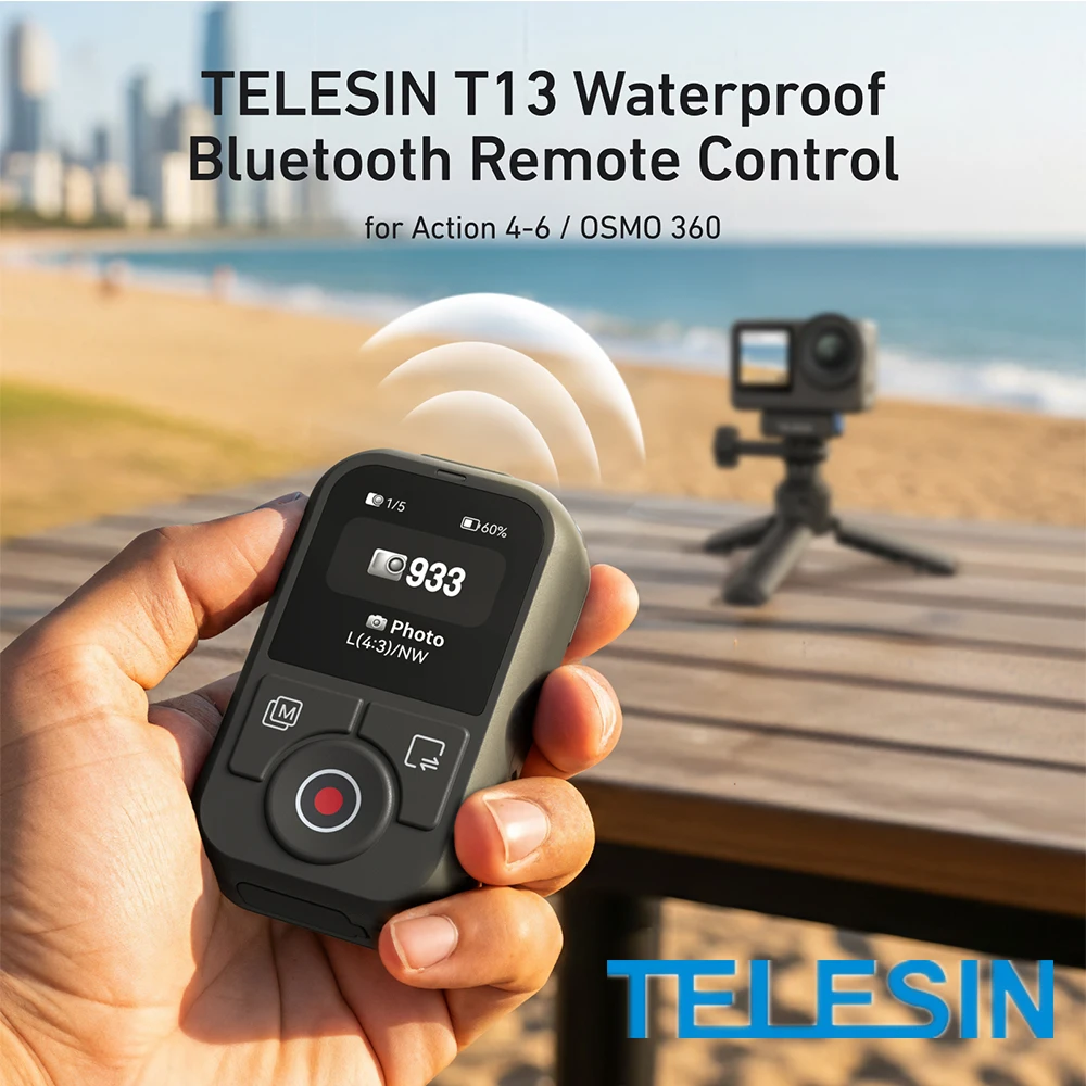 TELESIN – télécommande Bluetooth pour DJI OSMO Action 6 / 5Pro / 4 / OSMO 360, accessoires pour caméra, écran couleur HD