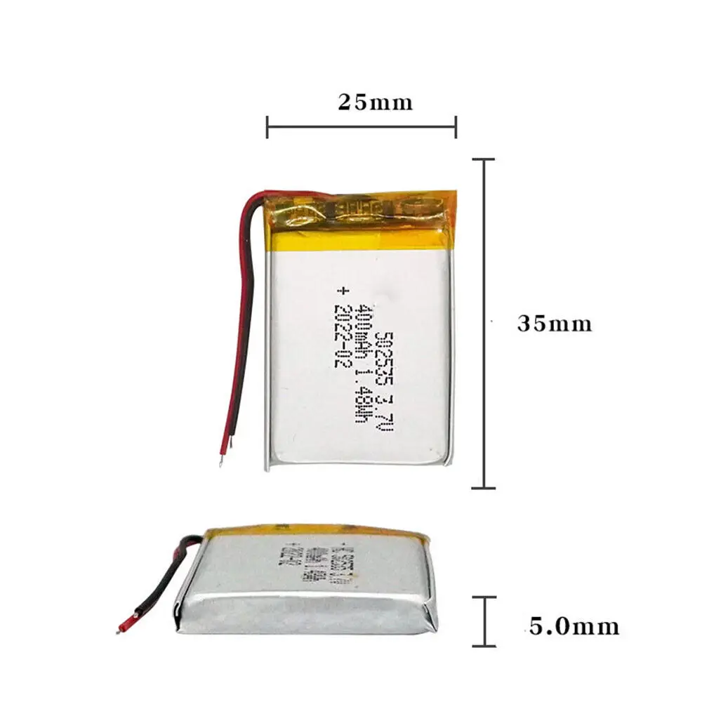 

Rechargeable 3.7V 400Mah 502535 Lithium Polymer Ion Battery For GPS SMART WATCH MP3 MP417 DVD TABLET ELECTRIC TOYS MOBILE POWER