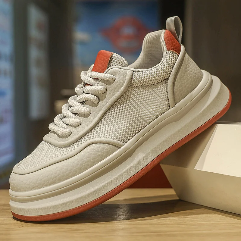 

Men's breathable Thick sole casual shoes four seasons lightweight soft-sole outdoor walking shoes versatile sports board shoes
