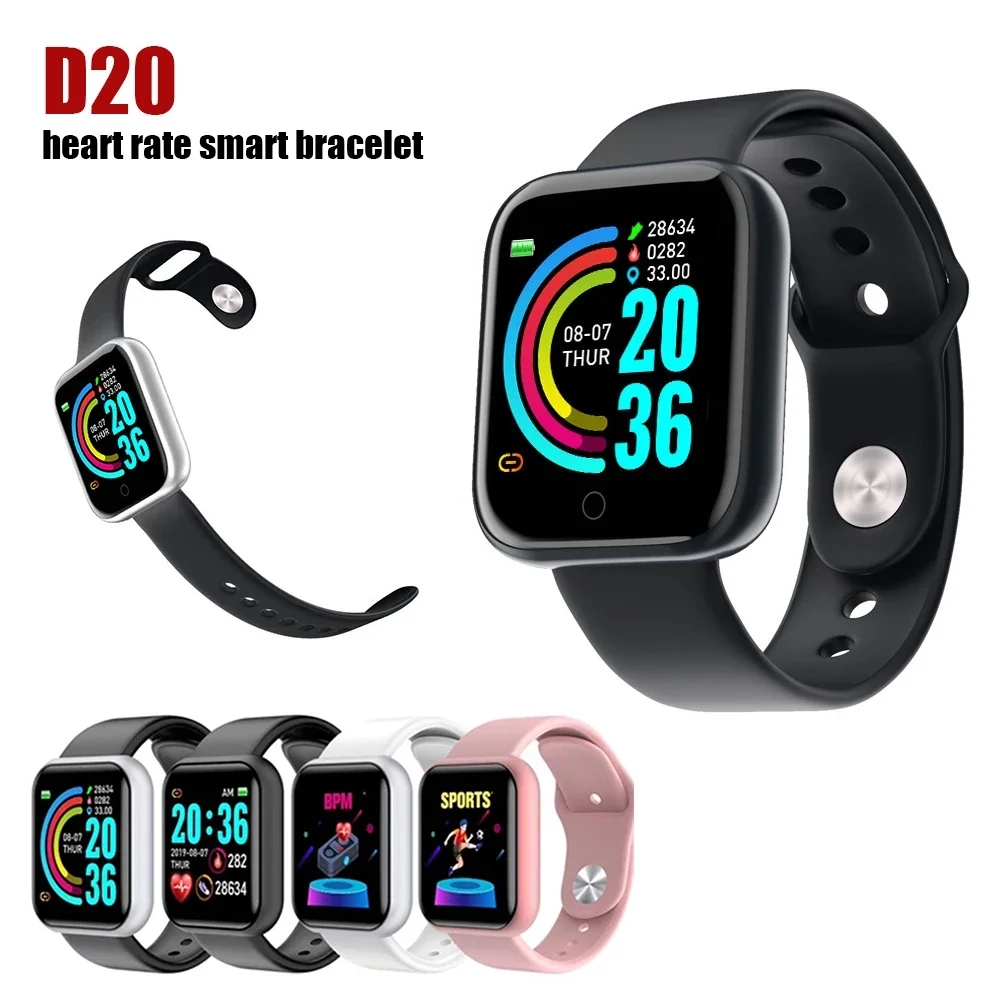 Y68 Smart Watch Waterproof Fitness Tracker D20 Watches Blood Pressure Smartwatch Heart Rate Monitor Bluetooth Wristwatch