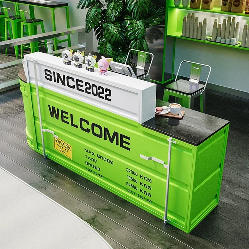 Green Stand Luxury Shop Reception Desk Information Bar Counter Conference Reception Desk Beauty Salon Recepcja Store Furniture
