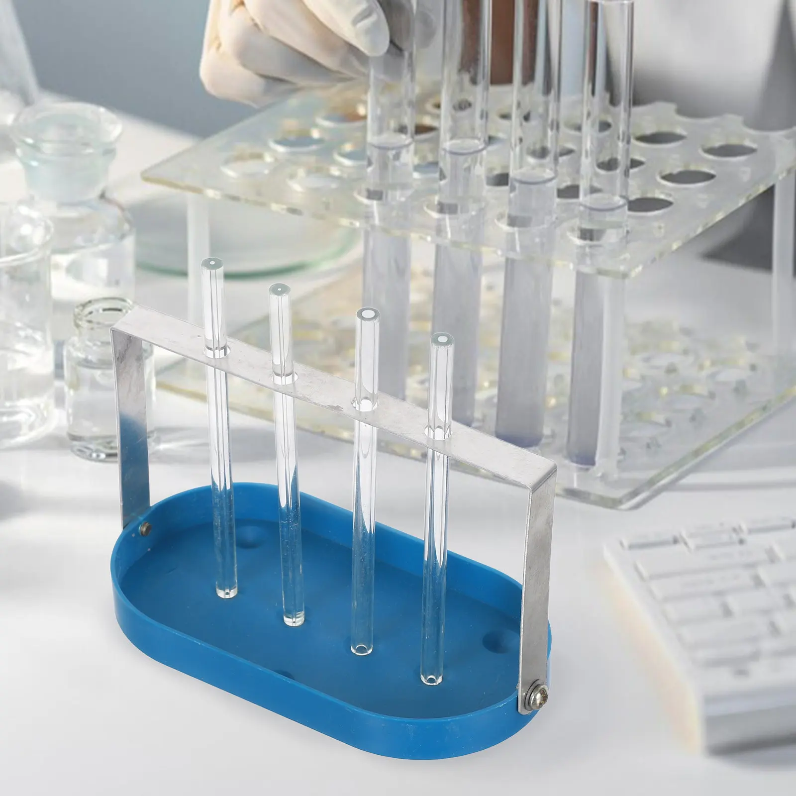 Capillary Tube Experiment Set with Support Rack – Multi-Size Clear Tubes for Physics & Science Classroom Teaching