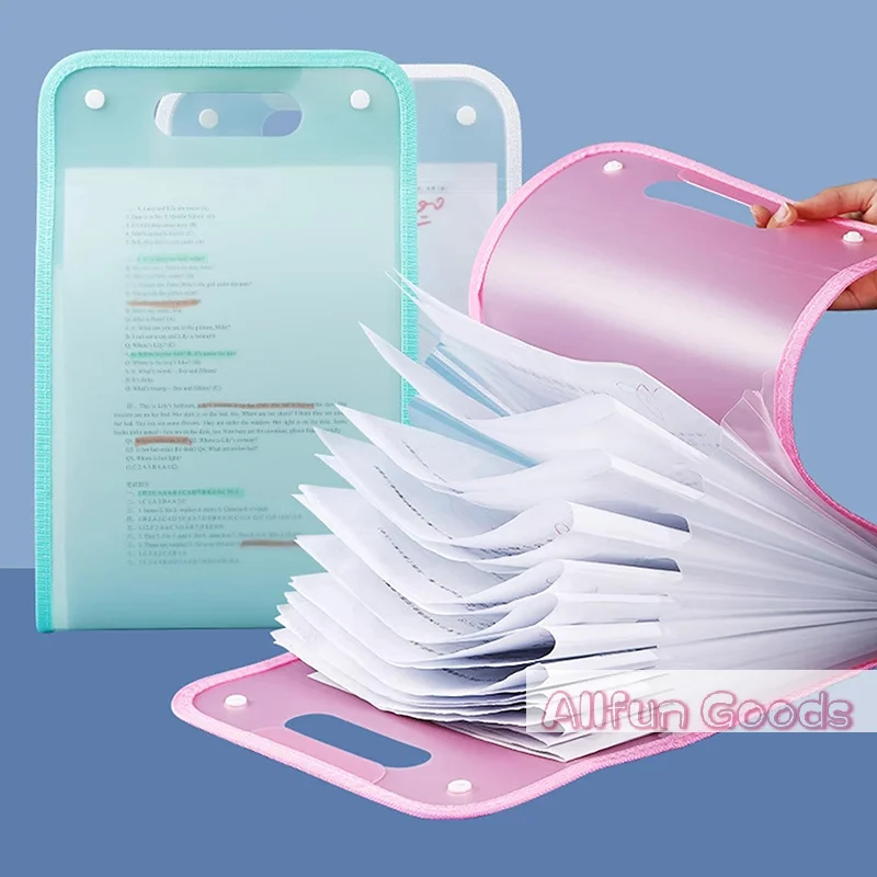 [TG835]13 Pocket File Folders Portable A4 Letter Size Macaron Color Accordian Document Organizer Classroom Office Home Storage