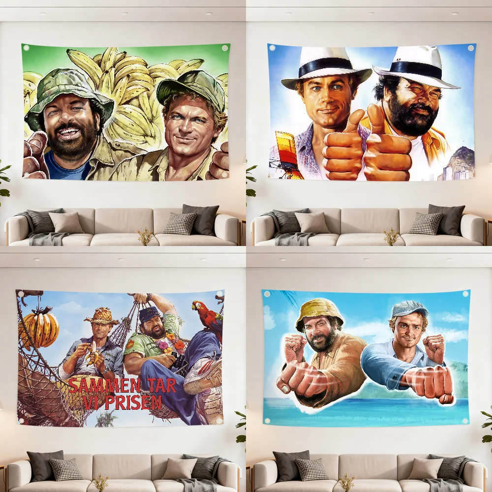Bud S-Spencer and T-Terence Hill flag Best Price Decoration Outdoor Picnic Party Art Hanging Home Camping Party Banner Boom
