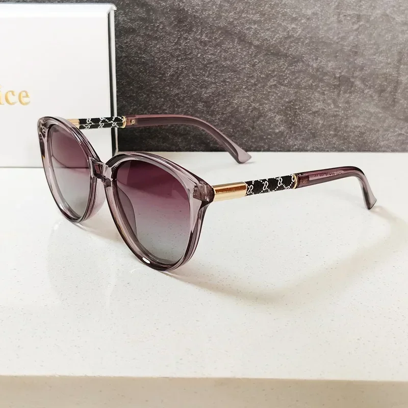 2024 Ins New Fashion Polarized Luxury Sunglasses Women Men Cat Eye Shine Eyewear Ladies TR-90 Sun Glasses Gafas De Sol UV400