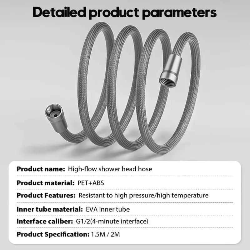 Upgraded High Pressure Nylon Shower Hose 59 Inch Long Anti Burst Explosion Proof for Bathroom Hand Showerhead