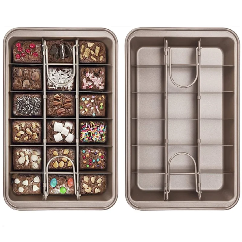 

Brownie Pan Bread Cake s Baking Dishes Non-Stick Bakeware Square Lattice Dessert Chocolate Mold Kitchen