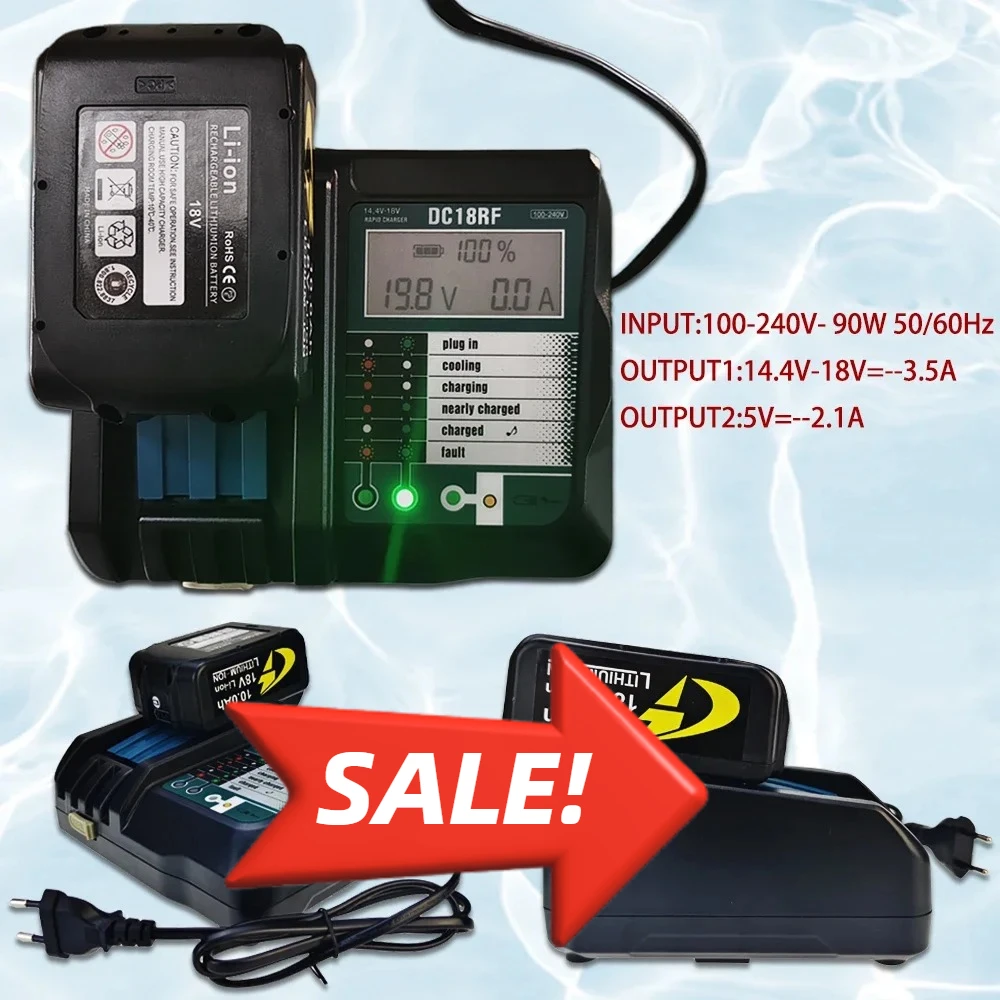 

Для Makita 18 В 10000 мАч аккумулятор BL1830B BL1850B BL1850 BL1840 BL1860 BL1815 Сменная литиевая батарея