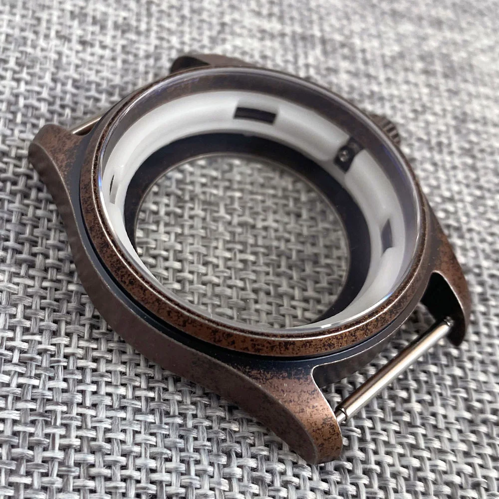 Tandorio 36mm 39mm Pilot Vintage Watch Case Coated Bronze 20ATM Sapphire Glass fit NH35 NH36 ETA2824 PT5000 Movement Watch Parts - Image 4