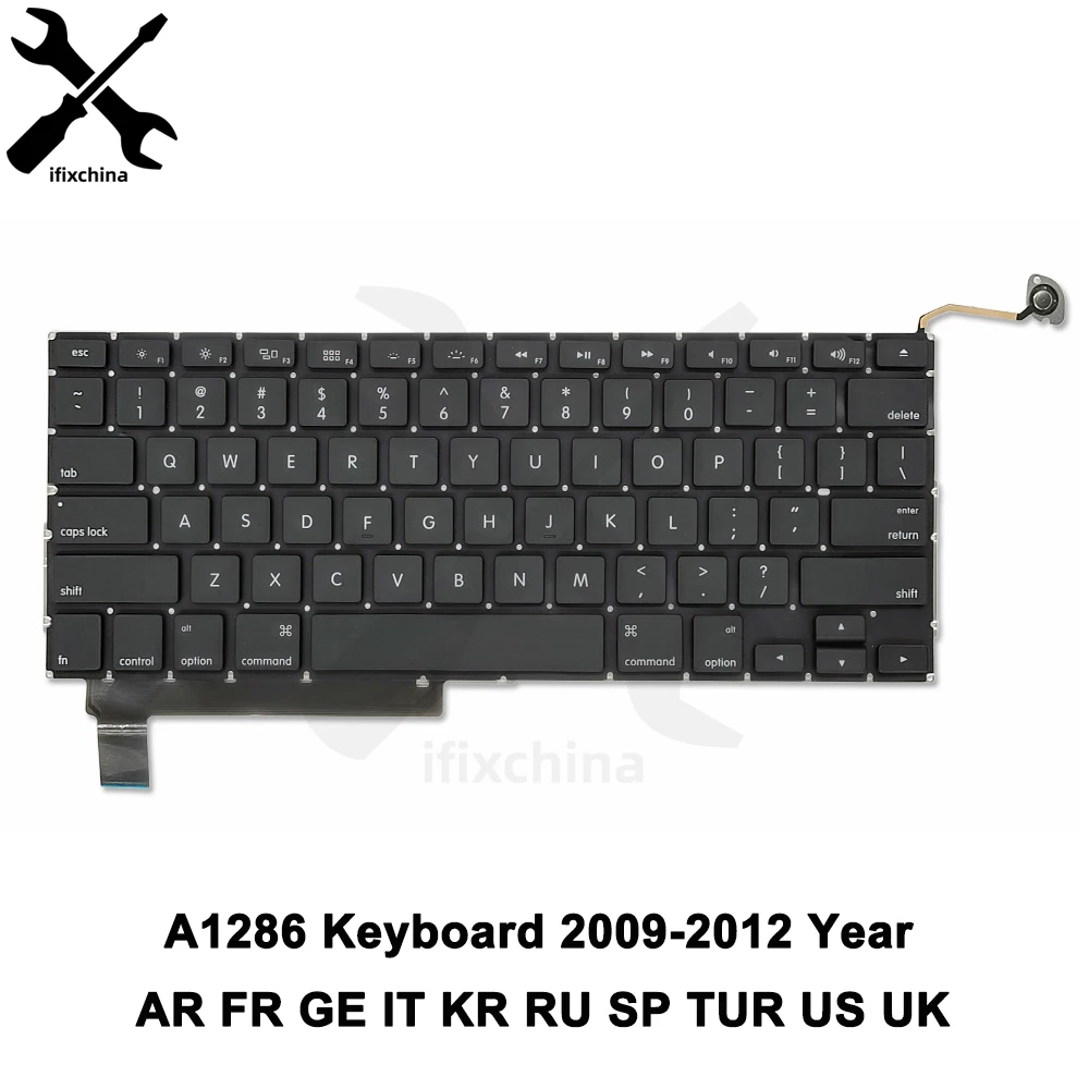 A1286 keyboard for Macbook pro 15.4 inches laptop MB985 MB986 MC371 MC372 MC373 MC721 MC723 MD103 MD104 keyboards 2009-2012