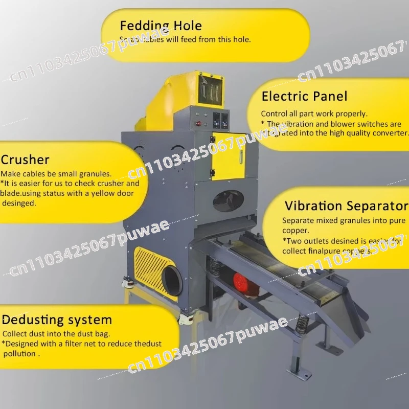 Scrap Mini Small Cable Separator Recycling Aluminum Granulator Copper Granulator V-C02-40-60kg