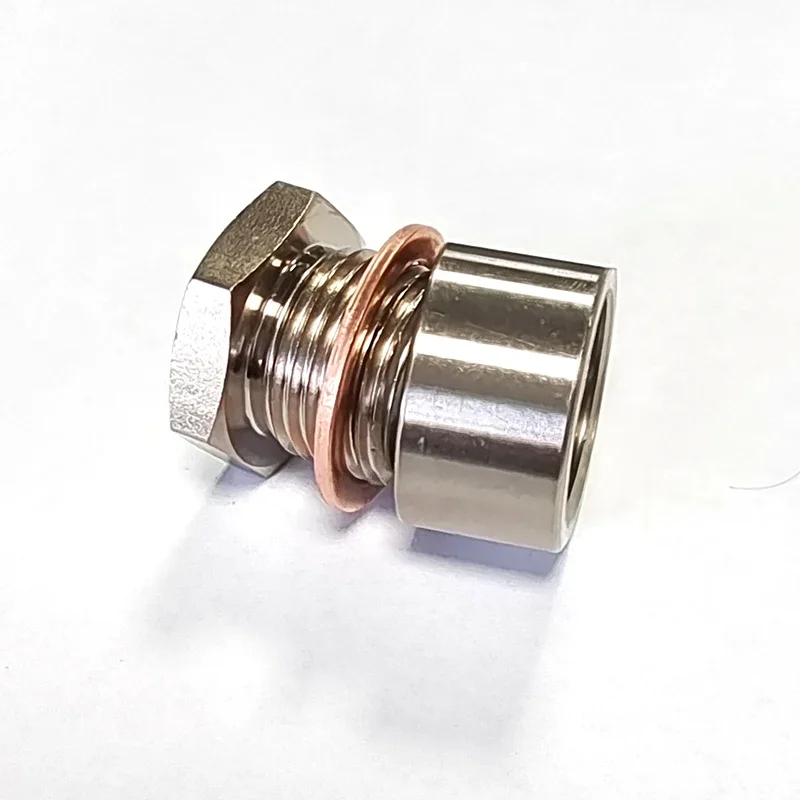 Tuerca de enchufe del tapón 18x1 5 del tapón de la soldadura del sensor de oxígeno de acero 304 con níquel que cubre el hierro de la junta