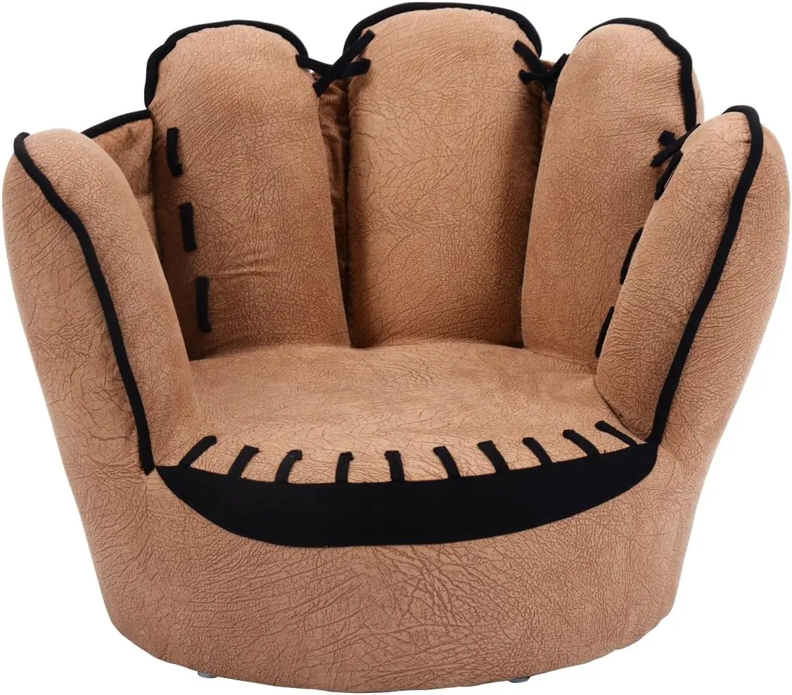 

Kids Couch with Solid Wood Frame & Baseball Glove Design, Children Armchair for Play Room, Nursery, Kindergarten, Kids R