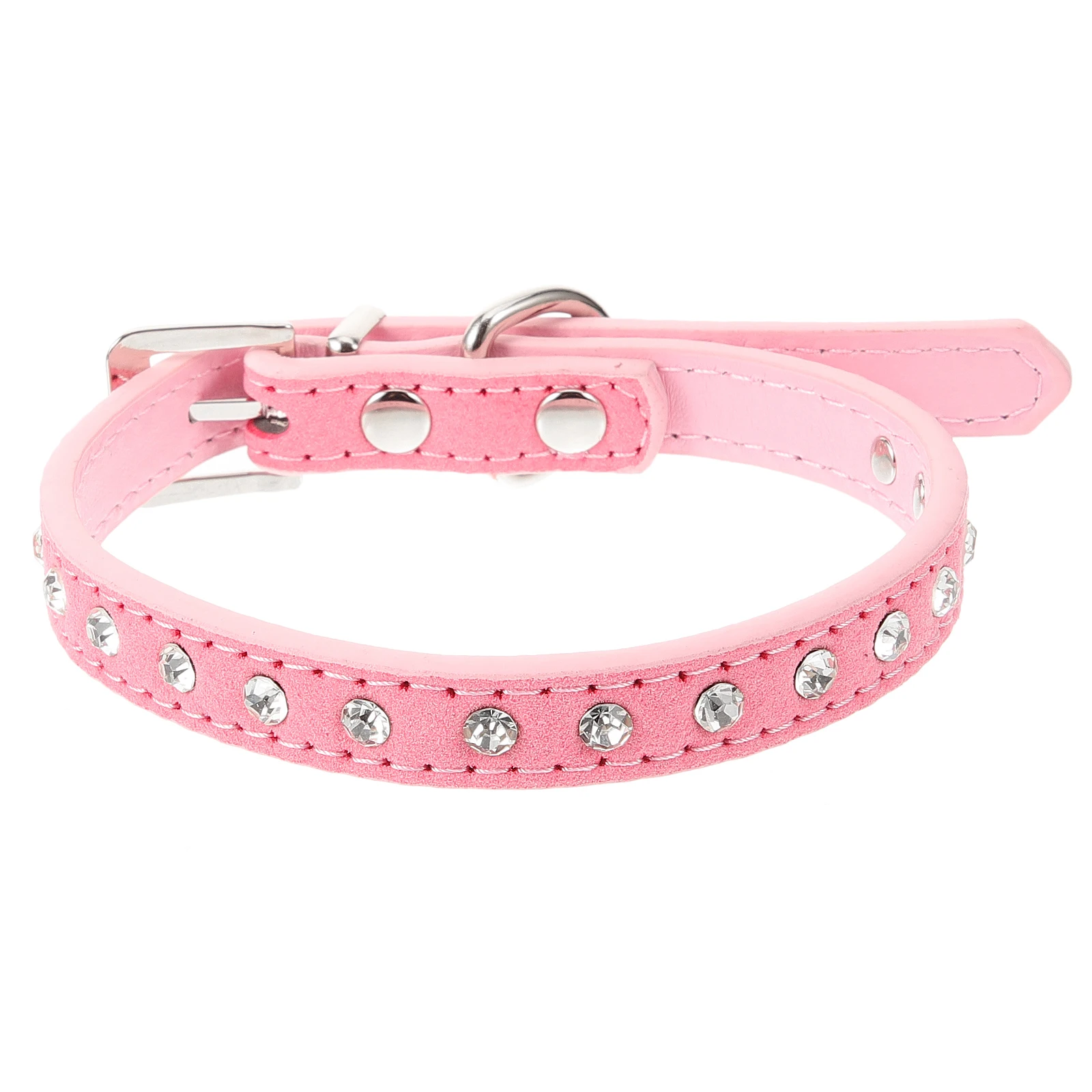 

Pet Collar Pink Rhinestone Rhinestones Flower Shaped Adjustable Dog Size Sparkling