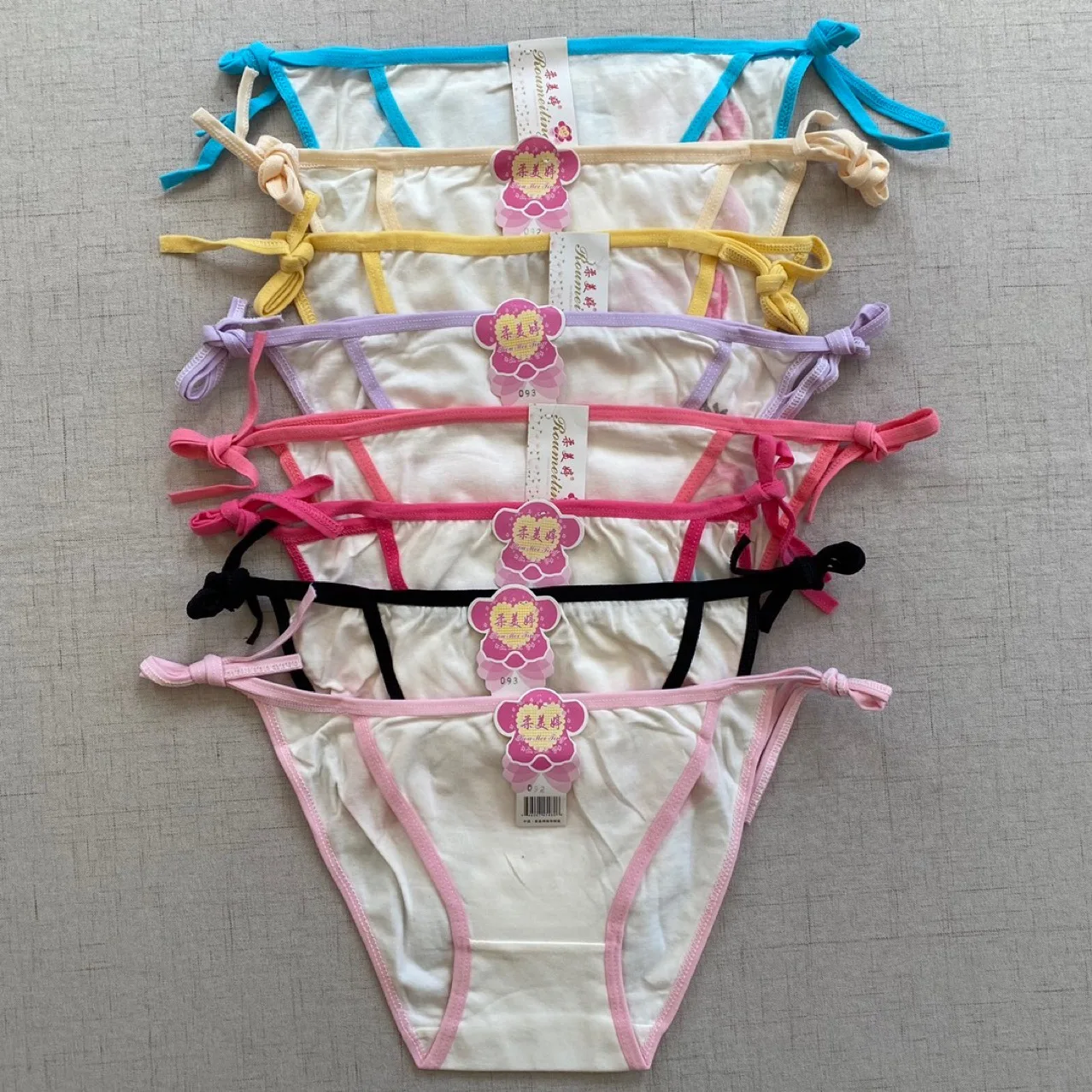 Cute Japanese girl lace-up briefs pure cotton ladies low waist student strap sexy cotton briefs